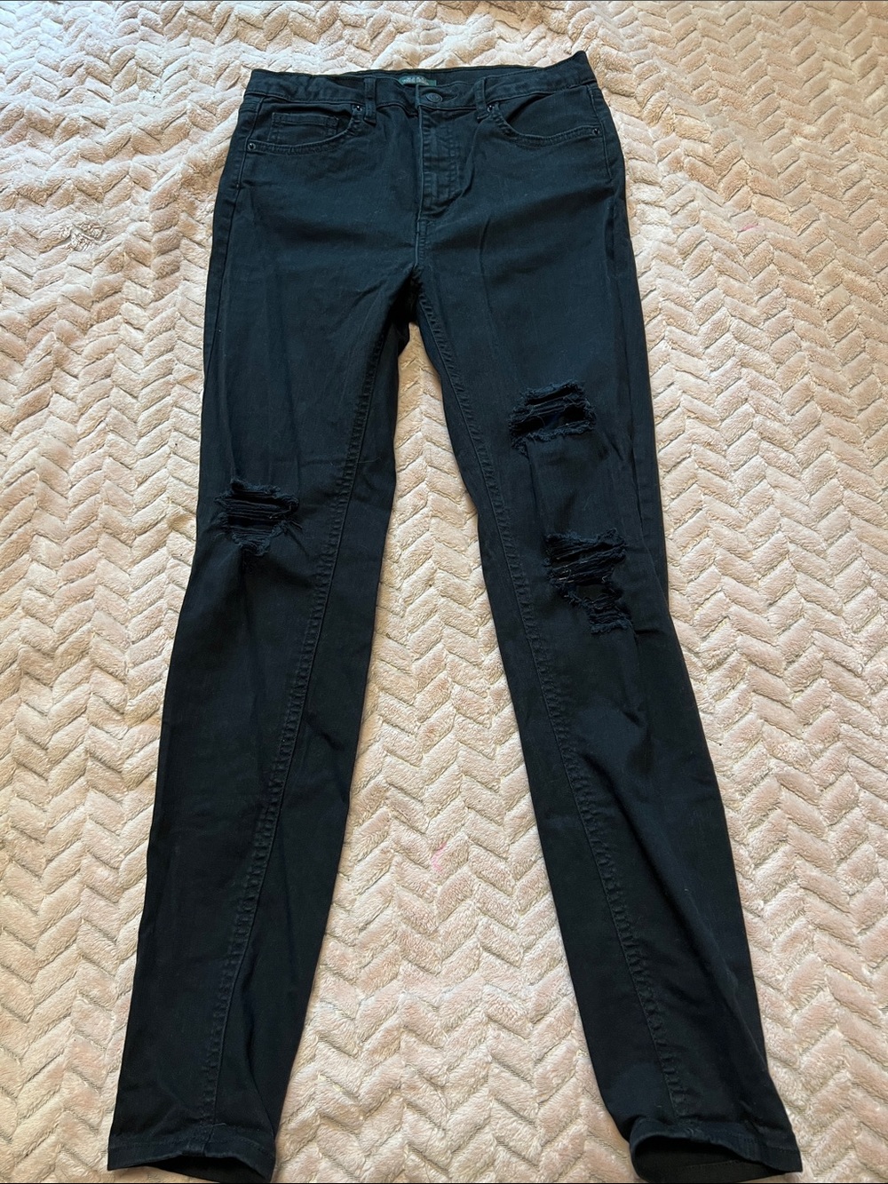 wild fable Black Skinny Ripped Jeans